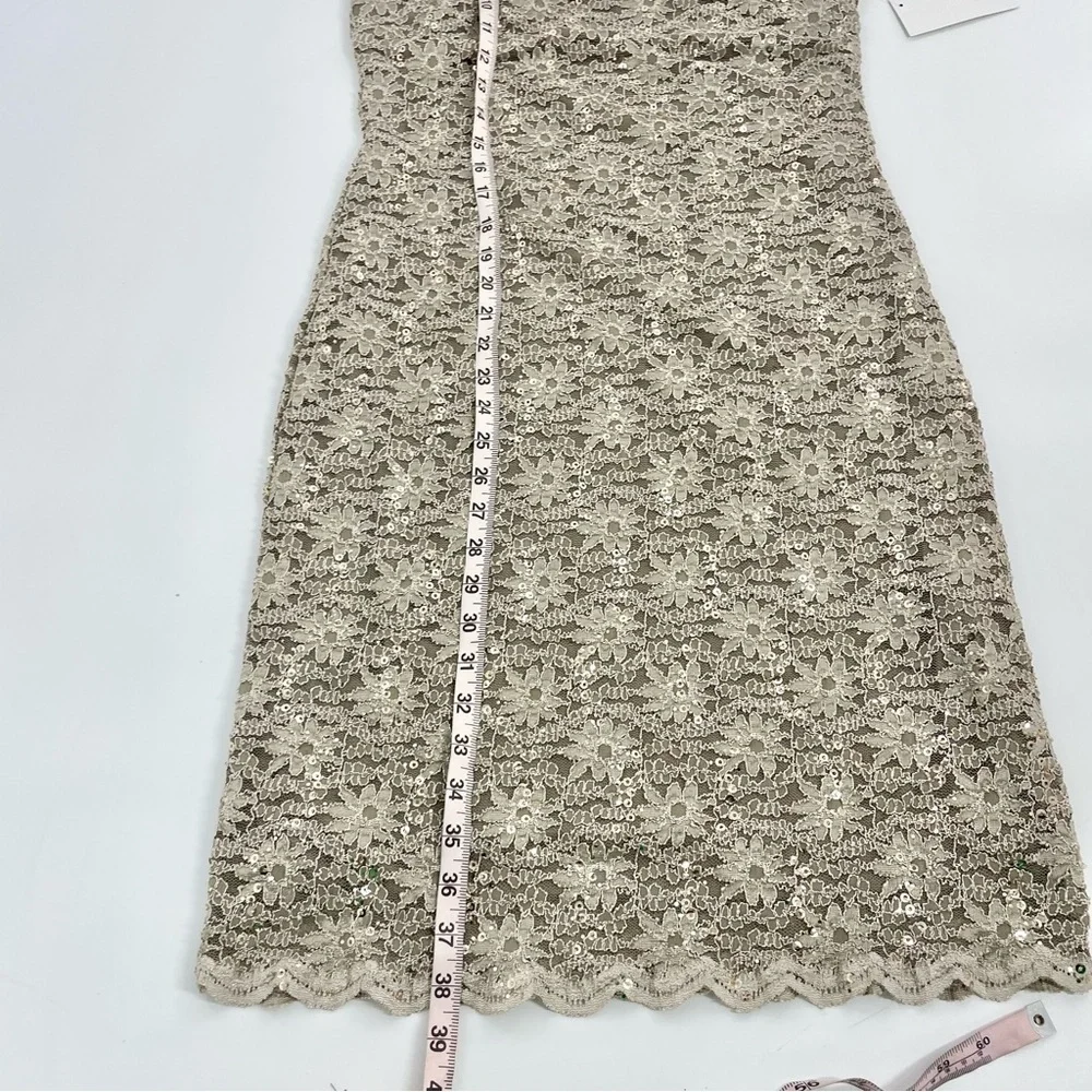 RM richards‎ gold short lace dress with half jacket style 7140 Cocktail Size 8 - Picture 9 of 12